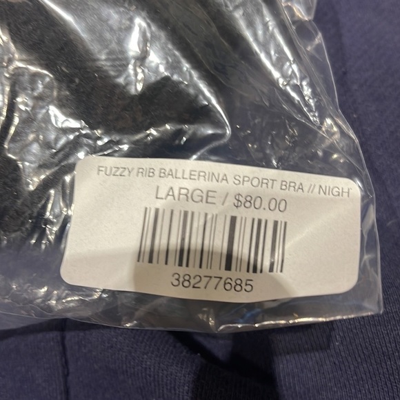 NWT Laina Rauma szL Fuzzy Knit Rib Ballerina Sport Bra Black LainaRauma Dance - Picture 4 of 9